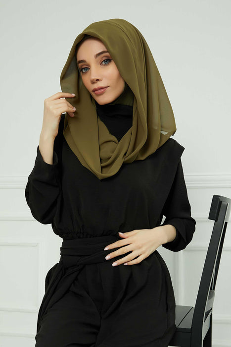 Instant-Chiffon-Schal für Damen mit Baumwollhaube, Chiffon-Turbanmütze, Kopfwickel, Instant-Turbanschal, PS-45