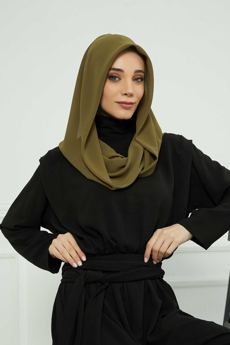 Instant-Chiffon-Schal für Damen mit Baumwollhaube, Chiffon-Turbanmütze, Kopfwickel, Instant-Turbanschal, PS-45