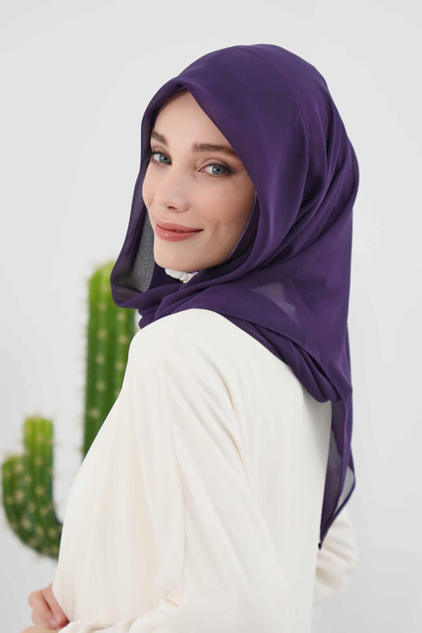 Instant-Chiffon-Schal für Damen mit Baumwollhaube, Chiffon-Turbanmütze, Kopfwickel, Instant-Turbanschal, PS-45