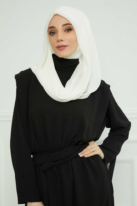 Instant-Chiffon-Schal für Damen mit Baumwollhaube, Chiffon-Turbanmütze, Kopfwickel, Instant-Turbanschal, PS-45