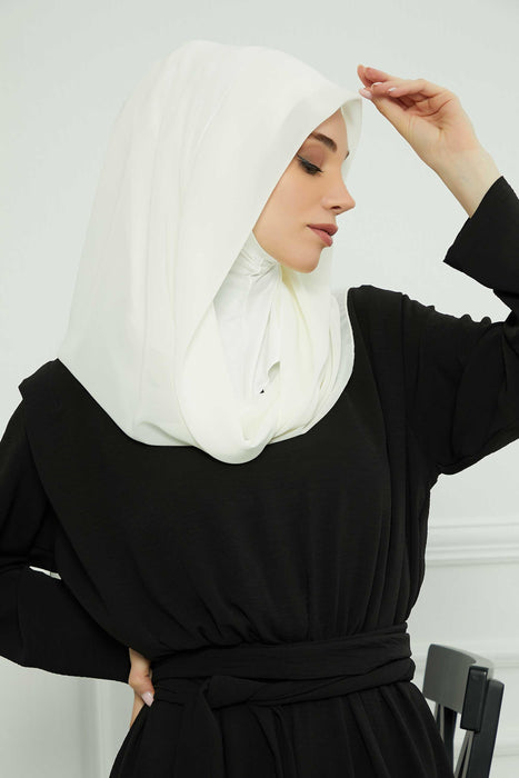 Instant-Chiffon-Schal für Damen mit Baumwollhaube, Chiffon-Turbanmütze, Kopfwickel, Instant-Turbanschal, PS-45