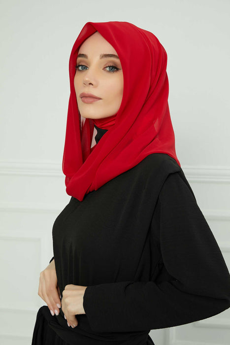 Instant-Chiffon-Schal für Damen mit Baumwollhaube, Chiffon-Turbanmütze, Kopfwickel, Instant-Turbanschal, PS-45