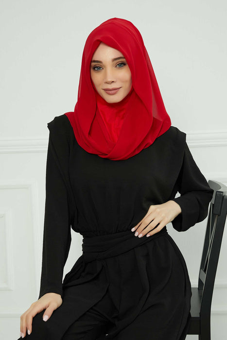 Instant-Chiffon-Schal für Damen mit Baumwollhaube, Chiffon-Turbanmütze, Kopfwickel, Instant-Turbanschal, PS-45