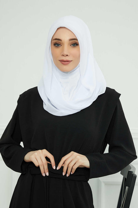 Instant-Chiffon-Schal für Damen mit Baumwollhaube, Chiffon-Turbanmütze, Kopfwickel, Instant-Turbanschal, PS-45