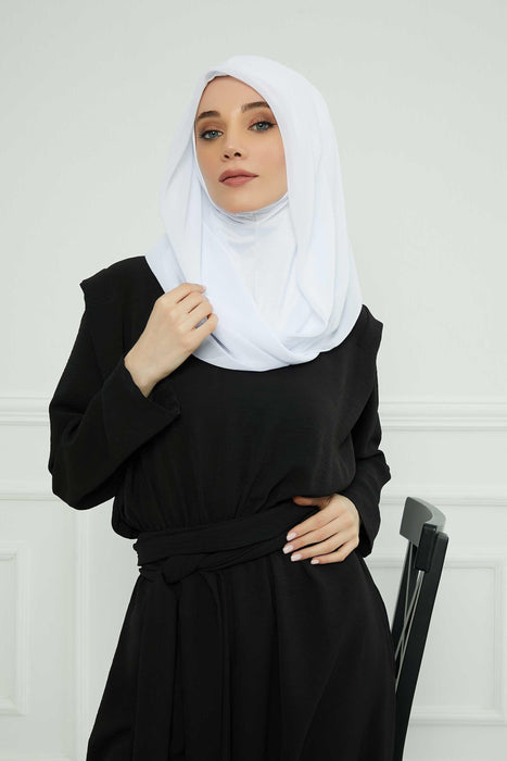 Instant-Chiffon-Schal für Damen mit Baumwollhaube, Chiffon-Turbanmütze, Kopfwickel, Instant-Turbanschal, PS-45