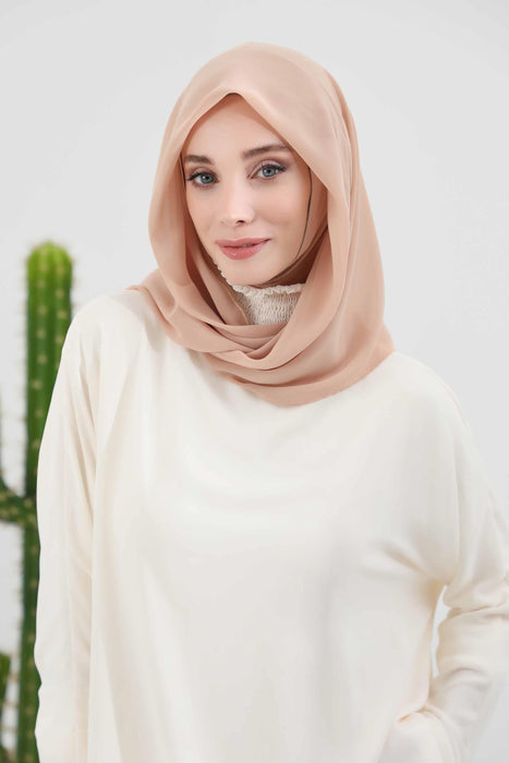 Instant-Chiffon-Schal für Damen mit Baumwollhaube, Chiffon-Turbanmütze, Kopfwickel, Instant-Turbanschal, PS-45