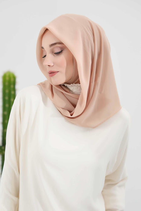 Instant-Chiffon-Schal für Damen mit Baumwollhaube, Chiffon-Turbanmütze, Kopfwickel, Instant-Turbanschal, PS-45