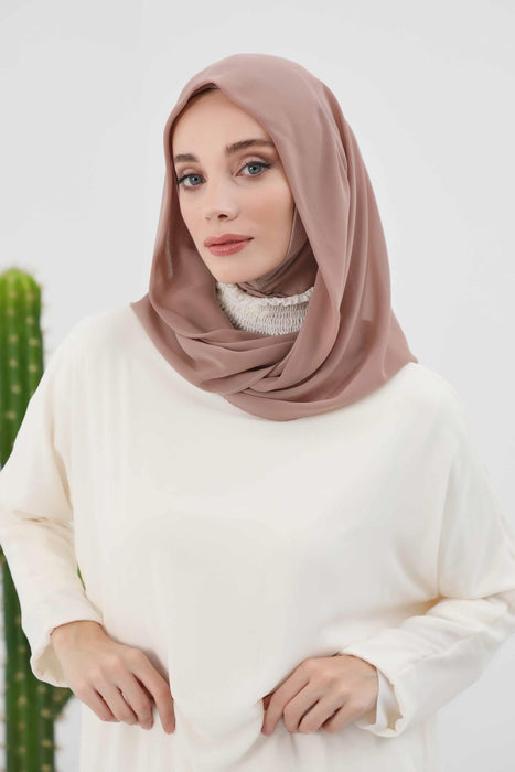 Instant-Chiffon-Schal für Damen mit Baumwollhaube, Chiffon-Turbanmütze, Kopfwickel, Instant-Turbanschal, PS-45