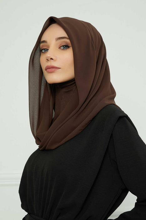 Instant-Chiffon-Schal für Damen mit Baumwollhaube, Chiffon-Turbanmütze, Kopfwickel, Instant-Turbanschal, PS-45