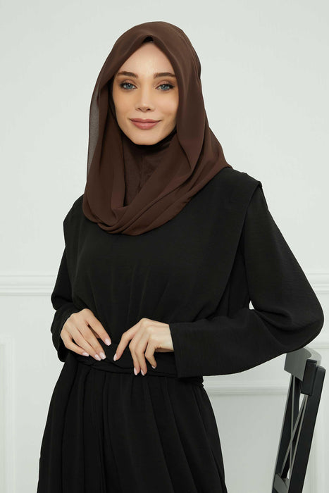 Instant-Chiffon-Schal für Damen mit Baumwollhaube, Chiffon-Turbanmütze, Kopfwickel, Instant-Turbanschal, PS-45