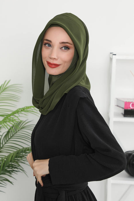 Instant Chiffon Shawl for Women With Cotton Bonnet Chiffon Turban Cap Head Wrap Instant Turban Scarf,PS-45