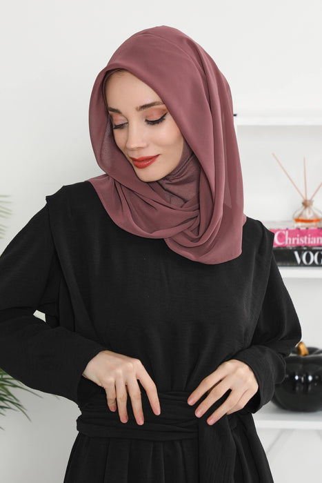 Instant Chiffon Shawl for Women With Cotton Bonnet Chiffon Turban Cap Head Wrap Instant Turban Scarf,PS-45