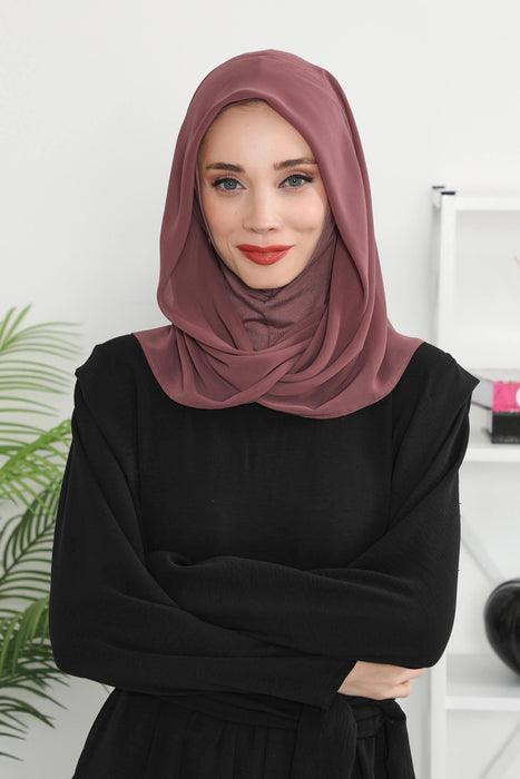 Instant Chiffon Shawl for Women With Cotton Bonnet Chiffon Turban Cap Head Wrap Instant Turban Scarf,PS-45