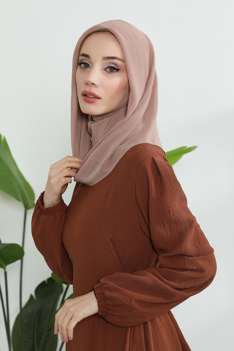 Instant-Chiffon-Schal für Damen mit Baumwollhaube, Chiffon-Turbanmütze, Kopfwickel, Instant-Turbanschal, PS-45