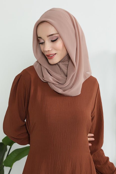 Instant-Chiffon-Schal für Damen mit Baumwollhaube, Chiffon-Turbanmütze, Kopfwickel, Instant-Turbanschal, PS-45