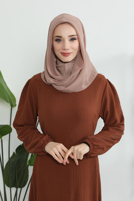 Instant-Chiffon-Schal für Damen mit Baumwollhaube, Chiffon-Turbanmütze, Kopfwickel, Instant-Turbanschal, PS-45