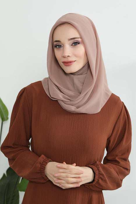 Instant-Chiffon-Schal für Damen mit Baumwollhaube, Chiffon-Turbanmütze, Kopfwickel, Instant-Turbanschal, PS-45