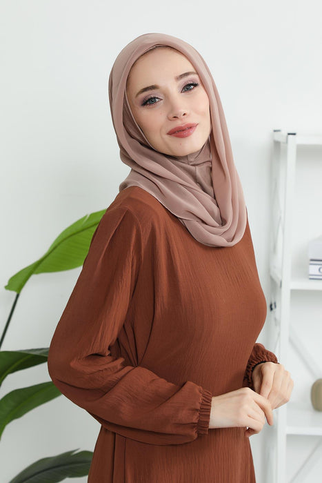 Instant-Chiffon-Schal für Damen mit Baumwollhaube, Chiffon-Turbanmütze, Kopfwickel, Instant-Turbanschal, PS-45