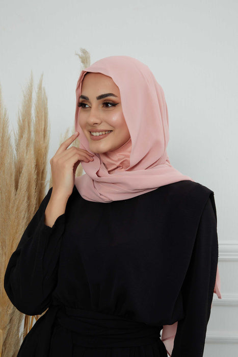 Instant Chiffon Shawl Headscarf for Women with Cotton Bonnet Chiffon Turban Cap, Ready-to-Wear Soft Chiffon Shawl Instant Hijab Wrap,PS-46