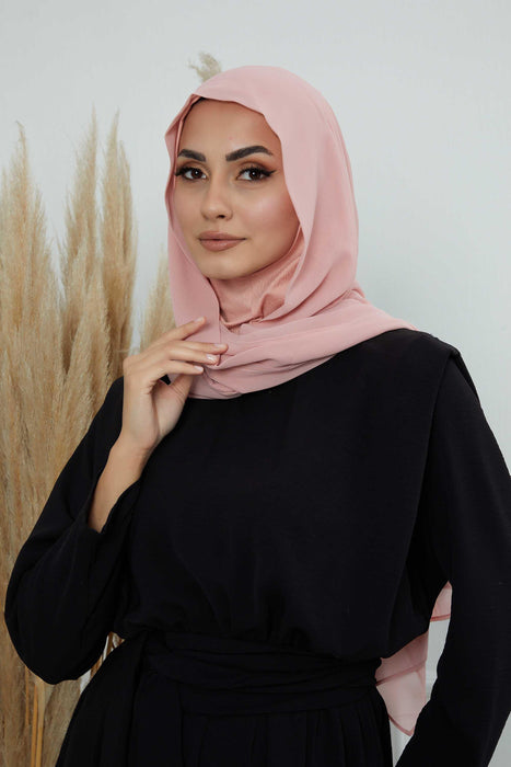 Instant Chiffon Shawl Headscarf for Women with Cotton Bonnet Chiffon Turban Cap, Ready-to-Wear Soft Chiffon Shawl Instant Hijab Wrap,PS-46