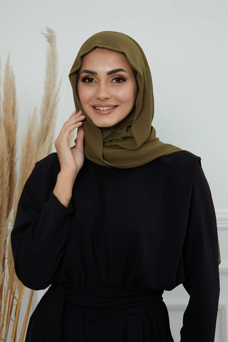 Instant Chiffon Shawl Headscarf for Women with Cotton Bonnet Chiffon Turban Cap, Ready-to-Wear Soft Chiffon Shawl Instant Hijab Wrap,PS-46