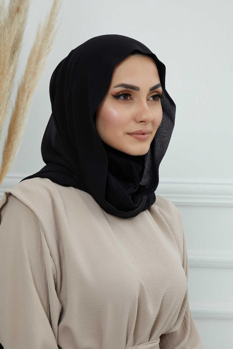 Instant Chiffon Shawl Headscarf for Women with Cotton Bonnet Chiffon Turban Cap, Ready-to-Wear Soft Chiffon Shawl Instant Hijab Wrap,PS-46