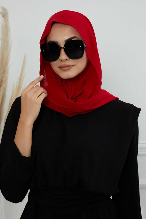 Instant Chiffon Shawl Headscarf for Women with Cotton Bonnet Chiffon Turban Cap, Ready-to-Wear Soft Chiffon Shawl Instant Hijab Wrap,PS-46