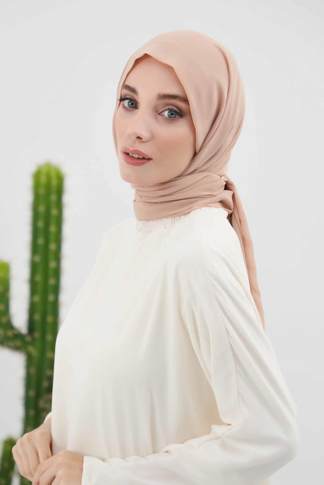 Instant Chiffon Shawl Headscarf for Women with Cotton Bonnet Chiffon Turban Cap, Ready-to-Wear Soft Chiffon Shawl Instant Hijab Wrap,PS-46