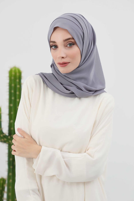 Instant Chiffon Shawl Headscarf for Women with Cotton Bonnet Chiffon Turban Cap, Ready-to-Wear Soft Chiffon Shawl Instant Hijab Wrap,PS-46