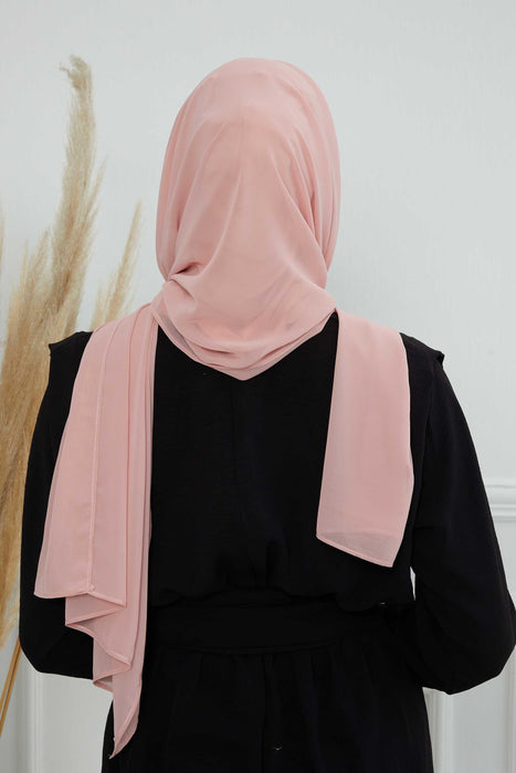 Instant-Chiffon-Schal, Kopftuch für Damen mit Baumwollhaube, Chiffon-Turbanmütze, gebrauchsfertiger weicher Chiffon-Schal, Instant-Hijab-Wickeltuch, PS-46