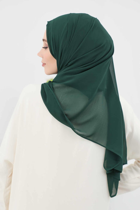 Instant-Chiffon-Schal, Kopftuch für Damen mit Baumwollhaube, Chiffon-Turbanmütze, gebrauchsfertiger weicher Chiffon-Schal, Instant-Hijab-Wickeltuch, PS-46