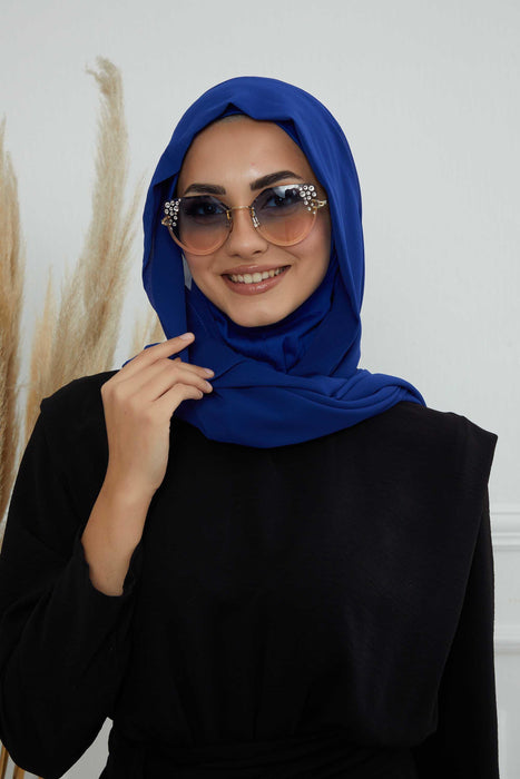 Instant-Chiffon-Schal, Kopftuch für Damen mit Baumwollhaube, Chiffon-Turbanmütze, gebrauchsfertiger weicher Chiffon-Schal, Instant-Hijab-Wickeltuch, PS-46