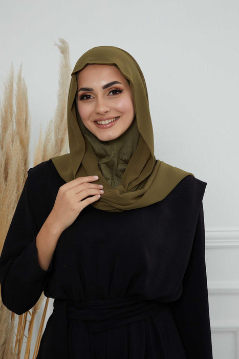 Instant-Chiffon-Schal, Kopftuch für Damen mit Baumwollhaube, Chiffon-Turbanmütze, gebrauchsfertiger weicher Chiffon-Schal, Instant-Hijab-Wickeltuch, PS-46