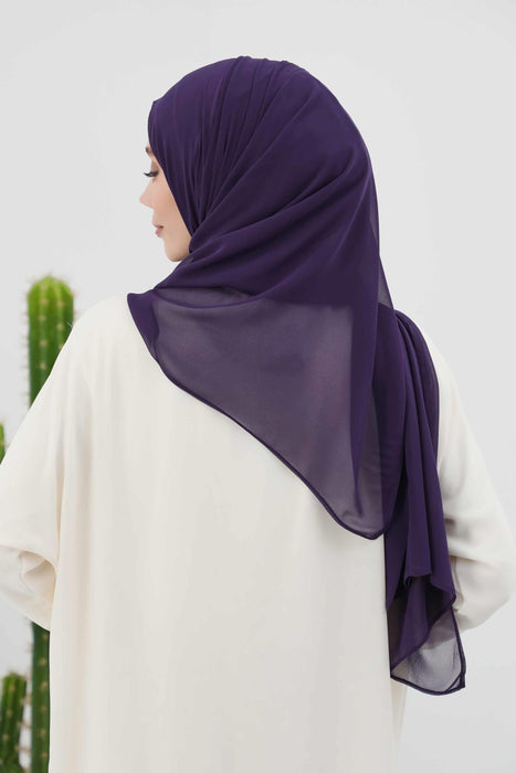 Instant-Chiffon-Schal, Kopftuch für Damen mit Baumwollhaube, Chiffon-Turbanmütze, gebrauchsfertiger weicher Chiffon-Schal, Instant-Hijab-Wickeltuch, PS-46