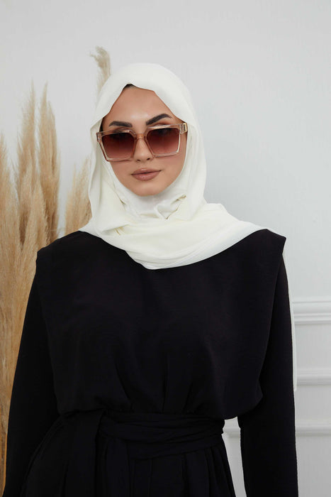 Instant-Chiffon-Schal, Kopftuch für Damen mit Baumwollhaube, Chiffon-Turbanmütze, gebrauchsfertiger weicher Chiffon-Schal, Instant-Hijab-Wickeltuch, PS-46