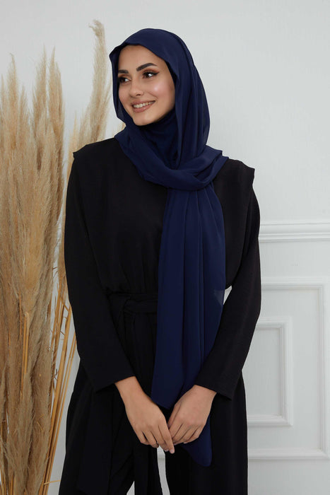 Instant-Chiffon-Schal, Kopftuch für Damen mit Baumwollhaube, Chiffon-Turbanmütze, gebrauchsfertiger weicher Chiffon-Schal, Instant-Hijab-Wickeltuch, PS-46