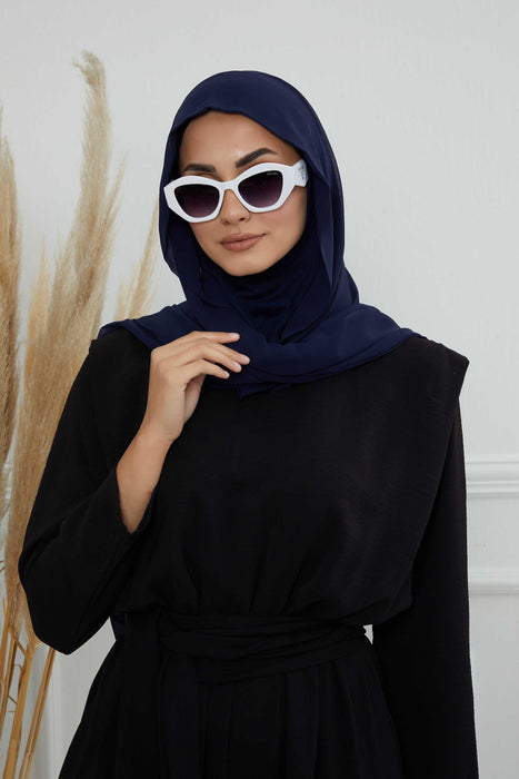 Instant-Chiffon-Schal, Kopftuch für Damen mit Baumwollhaube, Chiffon-Turbanmütze, gebrauchsfertiger weicher Chiffon-Schal, Instant-Hijab-Wickeltuch, PS-46