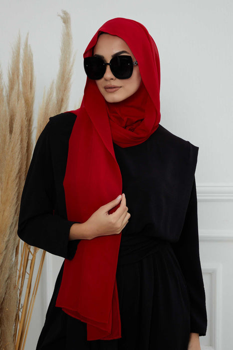 Instant-Chiffon-Schal, Kopftuch für Damen mit Baumwollhaube, Chiffon-Turbanmütze, gebrauchsfertiger weicher Chiffon-Schal, Instant-Hijab-Wickeltuch, PS-46