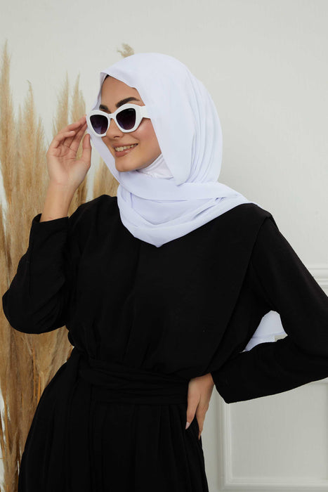 Instant-Chiffon-Schal, Kopftuch für Damen mit Baumwollhaube, Chiffon-Turbanmütze, gebrauchsfertiger weicher Chiffon-Schal, Instant-Hijab-Wickeltuch, PS-46