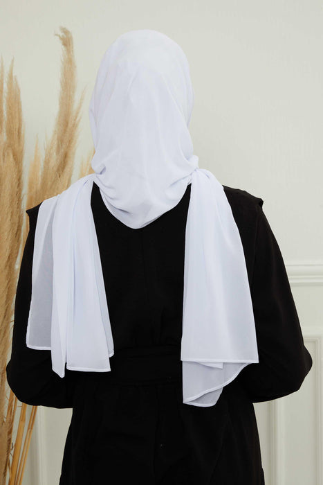 Instant-Chiffon-Schal, Kopftuch für Damen mit Baumwollhaube, Chiffon-Turbanmütze, gebrauchsfertiger weicher Chiffon-Schal, Instant-Hijab-Wickeltuch, PS-46