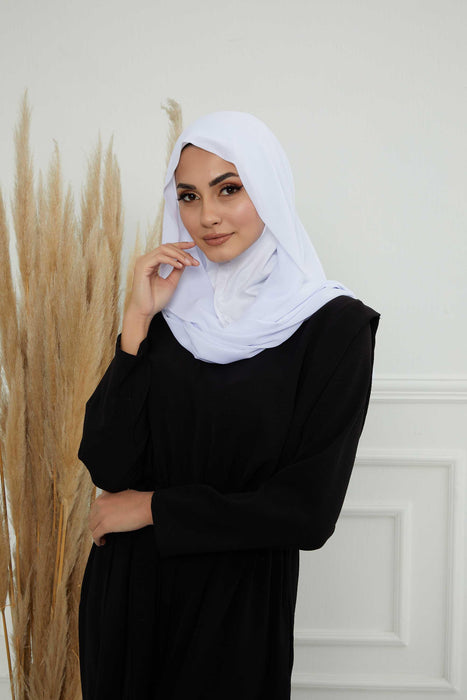 Instant-Chiffon-Schal, Kopftuch für Damen mit Baumwollhaube, Chiffon-Turbanmütze, gebrauchsfertiger weicher Chiffon-Schal, Instant-Hijab-Wickeltuch, PS-46