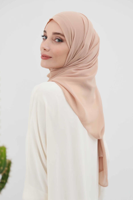 Instant-Chiffon-Schal, Kopftuch für Damen mit Baumwollhaube, Chiffon-Turbanmütze, gebrauchsfertiger weicher Chiffon-Schal, Instant-Hijab-Wickeltuch, PS-46