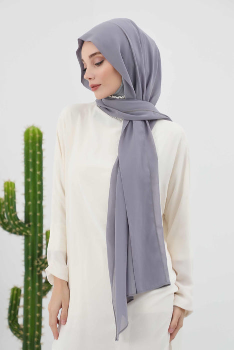 Instant-Chiffon-Schal, Kopftuch für Damen mit Baumwollhaube, Chiffon-Turbanmütze, gebrauchsfertiger weicher Chiffon-Schal, Instant-Hijab-Wickeltuch, PS-46