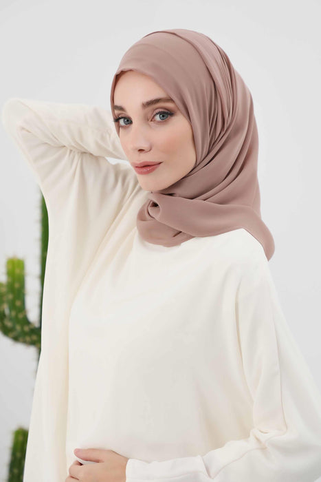 Instant-Chiffon-Schal, Kopftuch für Damen mit Baumwollhaube, Chiffon-Turbanmütze, gebrauchsfertiger weicher Chiffon-Schal, Instant-Hijab-Wickeltuch, PS-46