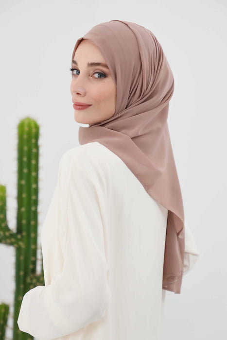 Instant-Chiffon-Schal, Kopftuch für Damen mit Baumwollhaube, Chiffon-Turbanmütze, gebrauchsfertiger weicher Chiffon-Schal, Instant-Hijab-Wickeltuch, PS-46