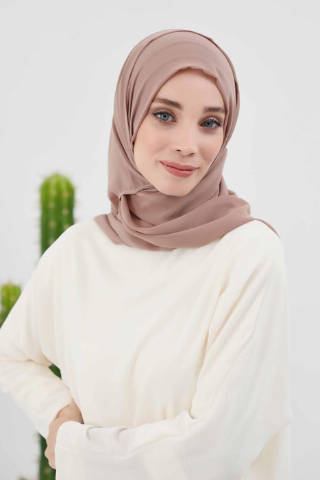 Instant-Chiffon-Schal, Kopftuch für Damen mit Baumwollhaube, Chiffon-Turbanmütze, gebrauchsfertiger weicher Chiffon-Schal, Instant-Hijab-Wickeltuch, PS-46