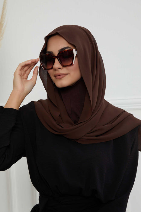 Instant-Chiffon-Schal, Kopftuch für Damen mit Baumwollhaube, Chiffon-Turbanmütze, gebrauchsfertiger weicher Chiffon-Schal, Instant-Hijab-Wickeltuch, PS-46