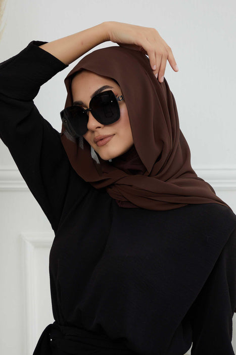 Instant-Chiffon-Schal, Kopftuch für Damen mit Baumwollhaube, Chiffon-Turbanmütze, gebrauchsfertiger weicher Chiffon-Schal, Instant-Hijab-Wickeltuch, PS-46