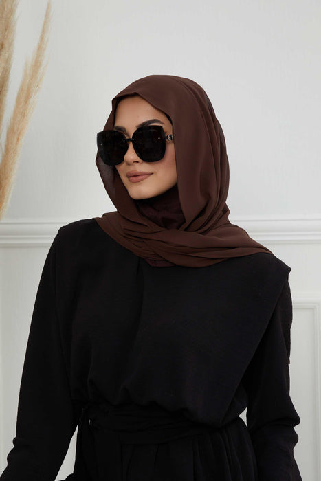 Instant-Chiffon-Schal, Kopftuch für Damen mit Baumwollhaube, Chiffon-Turbanmütze, gebrauchsfertiger weicher Chiffon-Schal, Instant-Hijab-Wickeltuch, PS-46