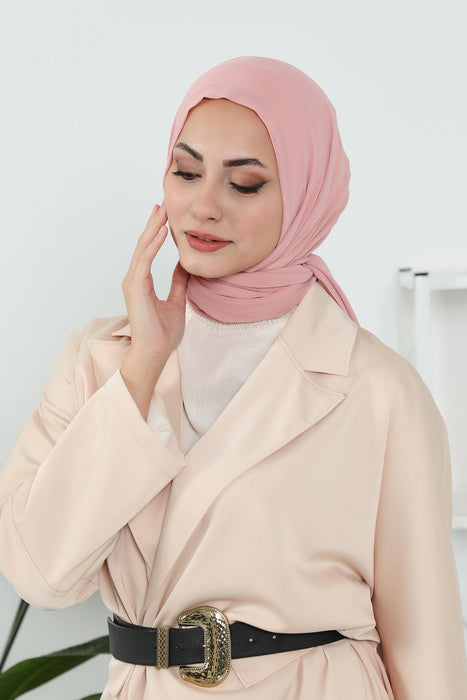 Instant Chiffon Shawl Headscarf for Women with Cotton Bonnet Chiffon Turban Cap, Ready-to-Wear Soft Chiffon Shawl Instant Hijab Wrap,PS-46